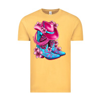 Vintage Mustard valentine cowboy boots and hat olivia Vintage Tee - OliviaCreatesArt