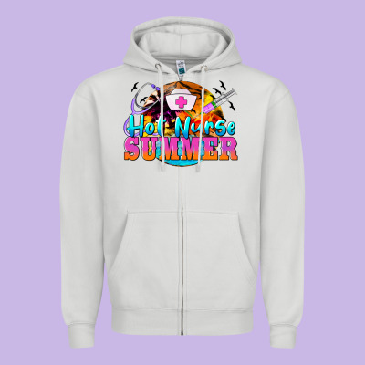Hot Nurse Summer Zipper Hoodie Designed By Barkaloodesign