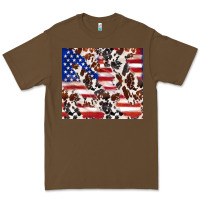 Cacao cowhide amerikan flag Premium Tee - TumblerDesignByShophia