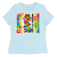 Baby Blue peace love understand Ladies Tee - CowGirlArtShop