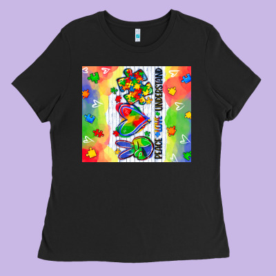 Peace Love Understand Ladies Tee Designed By Cowgirlartshop
