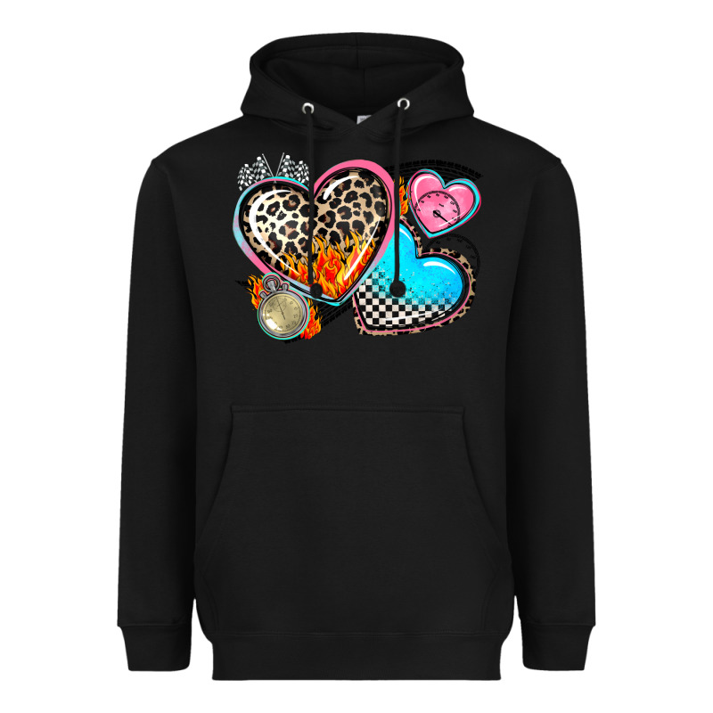 Western Leopard  Racing  Hearts Heavyweight Hoodie by AdoDesignShop | Teevron