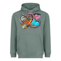 Sage western leopard  racing  hearts Heavyweight Hoodie - AdoDesignShop
