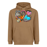 Toasted Coconut western leopard  racing  hearts Heavyweight Hoodie - AdoDesignShop
