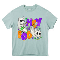 Arona Hey Boo with Ghost Cats Heavy Core Tee - texasbilliewilder