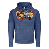 Vintage Denim Chocolate Love Coffee Cups Vintage Hoodie - FaDigitalArtStudio