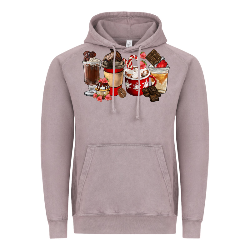Chocolate Love Coffee Cups Vintage Hoodie by FaDigitalArtStudio | Teevron