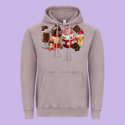 Chocolate Love Coffee Cups Vintage Hoodie Designed By Fadigitalartstudio