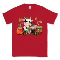 Red cow coffee cups christmas Classic Tee - CowGirlArtShop