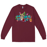 Burgundy Mexican mama Mother's Day Long Sleeve Tee - FaDigitalArtStudio
