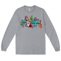 Heather Grey Mexican mama Mother's Day Long Sleeve Tee - FaDigitalArtStudio