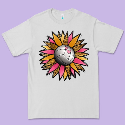 Volleyball Sunflower Premium Tee Designed By Jasminsmagicworld