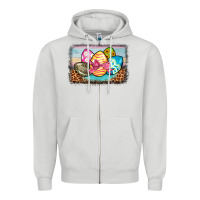 Dove Grey easter egg background Zipper Hoodie - BarkalooDesign