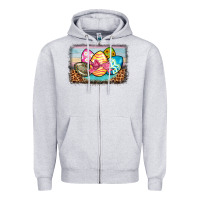 Heather Grey easter egg background Zipper Hoodie - BarkalooDesign