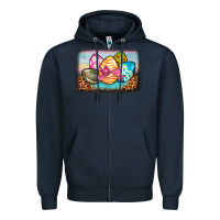 Navy easter egg background Zipper Hoodie - BarkalooDesign