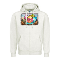 Oatmeal Heather easter egg background Zipper Hoodie - BarkalooDesign