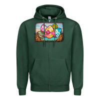 Sports Green easter egg background Zipper Hoodie - BarkalooDesign