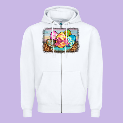 Easter Egg Background Zipper Hoodie Designed By Barkaloodesign
