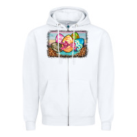 White easter egg background Zipper Hoodie - BarkalooDesign