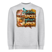 Heather Grey whatever spıces your pumpkin Heavyweight Sweatshirt - BarkalooDesign