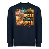 Navy whatever spıces your pumpkin Heavyweight Sweatshirt - BarkalooDesign