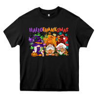 Black Hallothanksmas gnomes Heavy Core Tee - NancyCooperArtShop