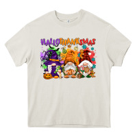 Cream Hallothanksmas gnomes Heavy Core Tee - NancyCooperArtShop