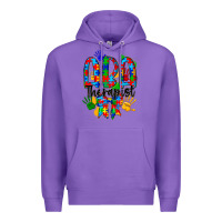 Purple aba therapist Premium Hoodie - CowhideDigitalArt