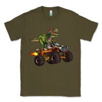 Army Green monster truck and t rex dinosaur Classic Tee - Artiststas
