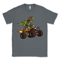 Charcoal Heather monster truck and t rex dinosaur Classic Tee - Artiststas