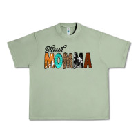 Oil Green Blessed Momma Urban Heavy Tee - CowCowDesign