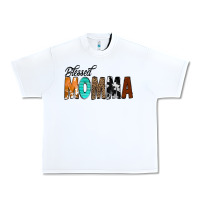 White Blessed Momma Urban Heavy Tee - CowCowDesign