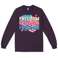 Plum Freedom freedom freedom Long Sleeve Tee - FaDigitalArtStudio