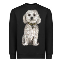 Black bichon frise dog Heavyweight Sweatshirt - BarkalooDesign