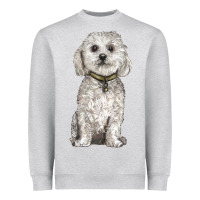 Heather Grey bichon frise dog Heavyweight Sweatshirt - BarkalooDesign