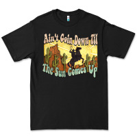 Black Ain't goin down til the sun comes up Cowboy Premium Tee - HowdyJamesFarm