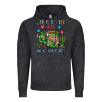 Vintage Black Life Is Better With Coffee And Plants Cactus Coffe Vintage Hoodie - FaDigitalArtStudio