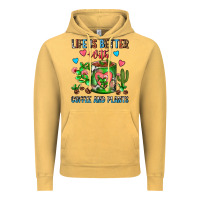 Vintage Mustard Life Is Better With Coffee And Plants Cactus Coffe Vintage Hoodie - FaDigitalArtStudio