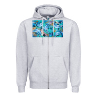 Heather Grey dolphin  mug Zipper Hoodie - BarkalooDesign