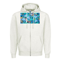 Oatmeal Heather dolphin  mug Zipper Hoodie - BarkalooDesign