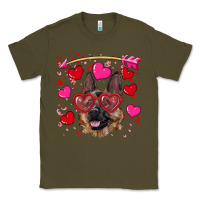 Army Green valentine's german shepherd Classic Tee - RanaPortraitStore