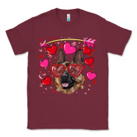 Burgundy valentine's german shepherd Classic Tee - RanaPortraitStore
