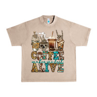 Coffee Makes Me Feel Alive Skeleton Coffee Cups Urban Heavy Tee | Teevron