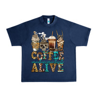 Navy coffee makes me feel alive skeleton coffee cups Urban Heavy Tee - Jasminsmagicworld
