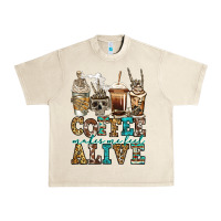 Sandshell coffee makes me feel alive skeleton coffee cups Urban Heavy Tee - Jasminsmagicworld