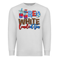Dove Grey Red white loaded tea Premium Sweatshirt - AdoDesignShop