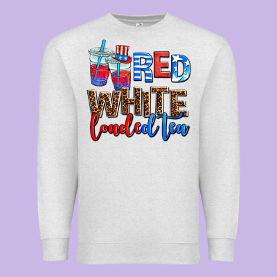 Red White Loaded Tea Premium Sweatshirt Designed By Adodesignshop