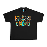Black Blessed Mom Urban Heavy Tee - CowCowDesign