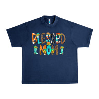 Navy Blessed Mom Urban Heavy Tee - CowCowDesign