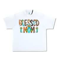 White Blessed Mom Urban Heavy Tee - CowCowDesign